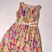 TOCCA トッカ 花柄 ノースリーブ フレアワンプース 0/マルチカラー