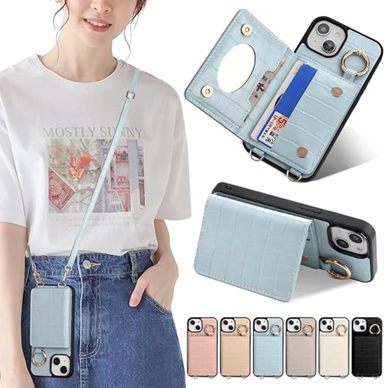 Sences iPhone 16 スマホケース クロコ柄 iPhone 16 ケース 手帳型 