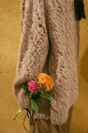 Fluffy Hand Lacy Cardigan Knit