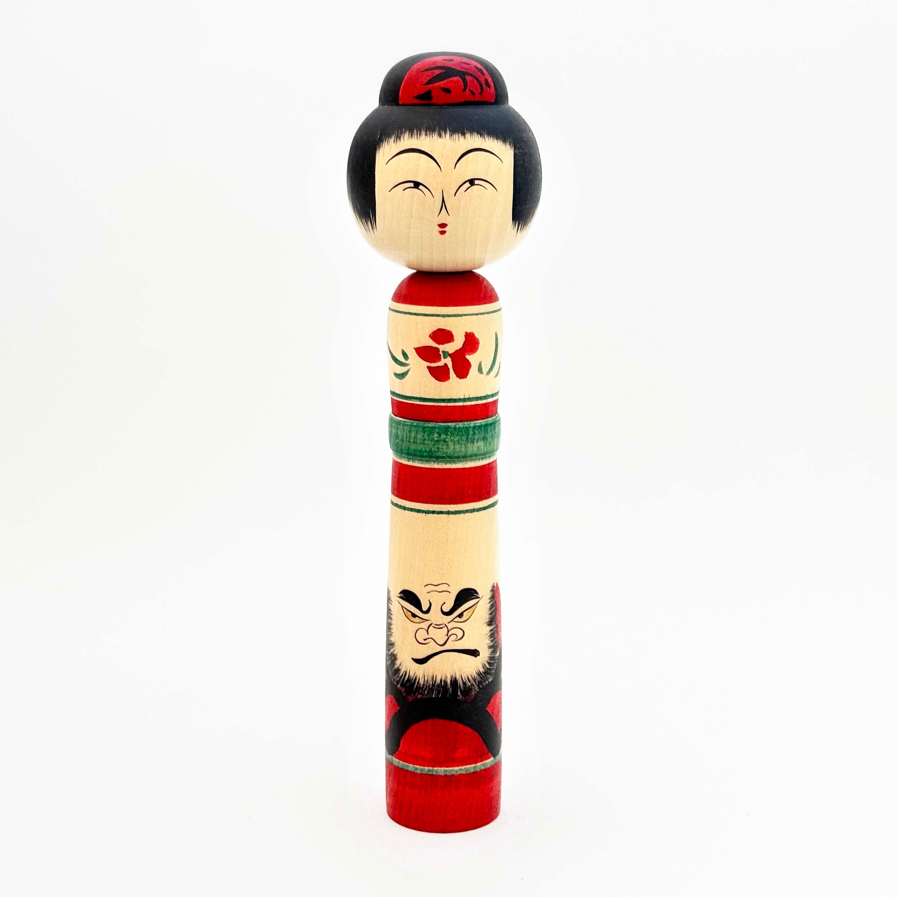 だるま柄こけし（山形系 / 阿部正義工人）髷