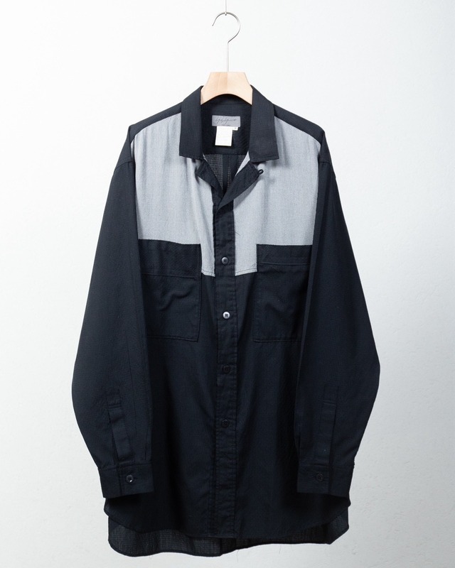old "YOHJI YAMAMOTO" POUR HOMME open collar designed shirt