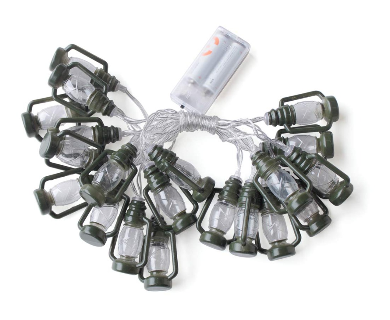 キーストーン ストリングライト LED ストリング ランタン 20P 3.5m カーキ 乾電池式