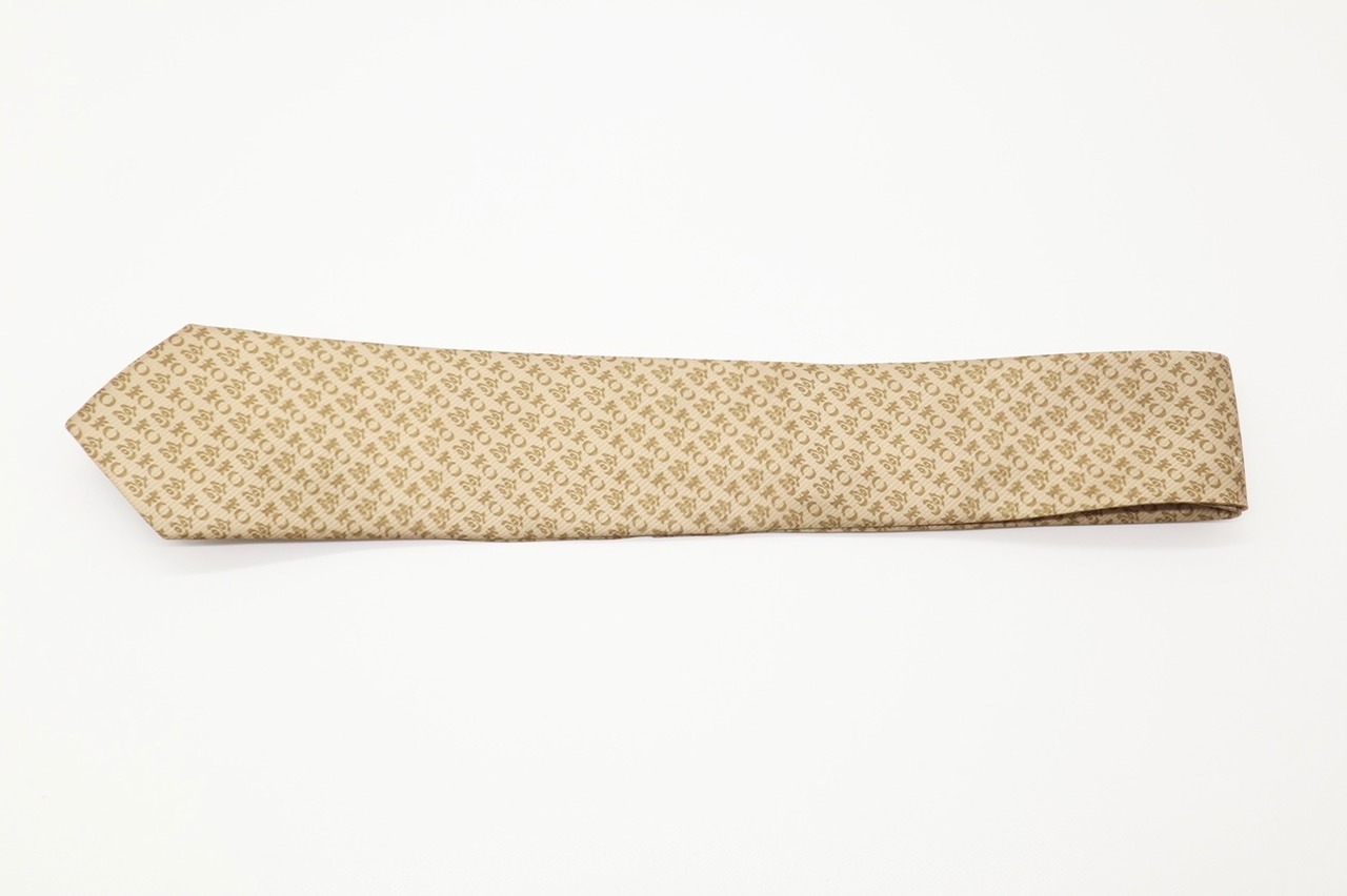 高知のネクタイ　ゴールド×ベージュ