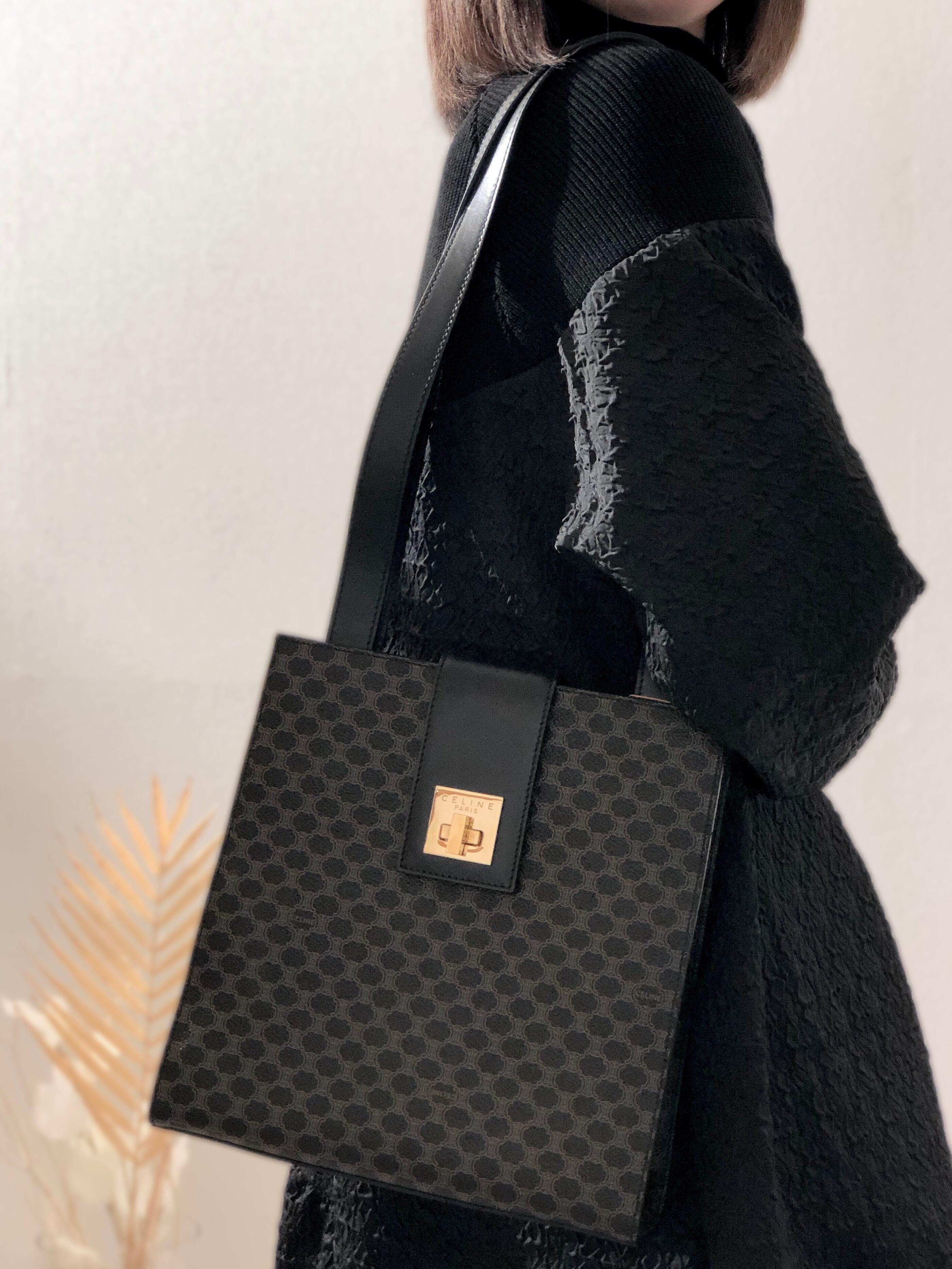 CELINE セリーヌ マカダム ターンロック スクエア ショルダーバッグ