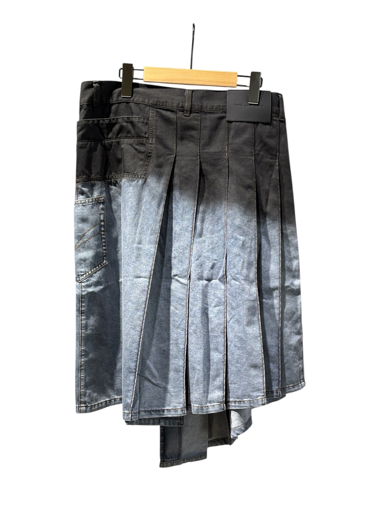 【26SS】Feng Chen Wang フェンチェンワン / Indigo gradient pleated denim skirt - 2