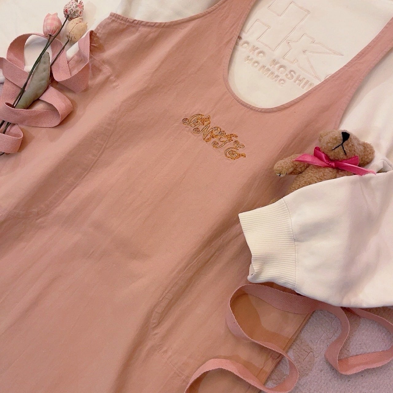 INGEBORG / pale pink round jumper skirt