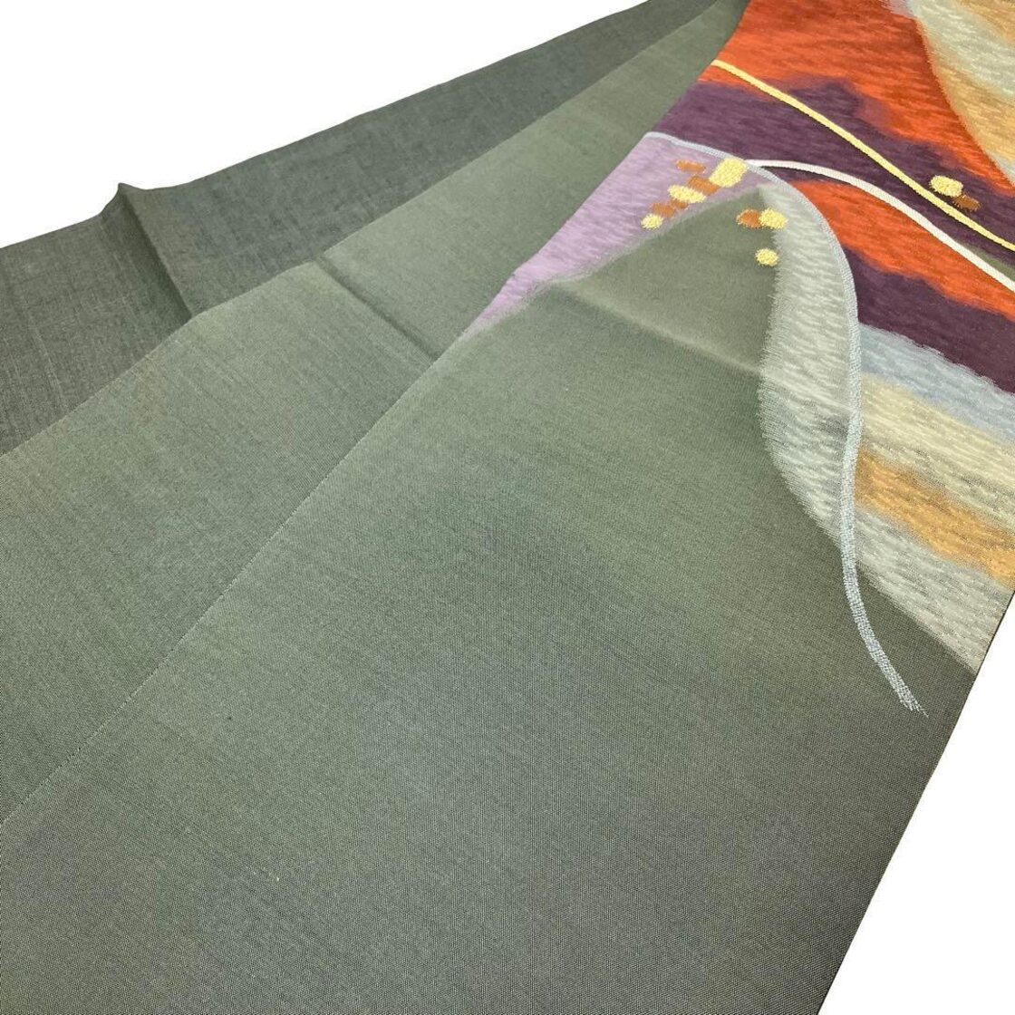 袋帯 西陣 丸万織物 証紙付 抽象模様 金銀糸 薩摩納戸色 O-4072 | Pay ID 