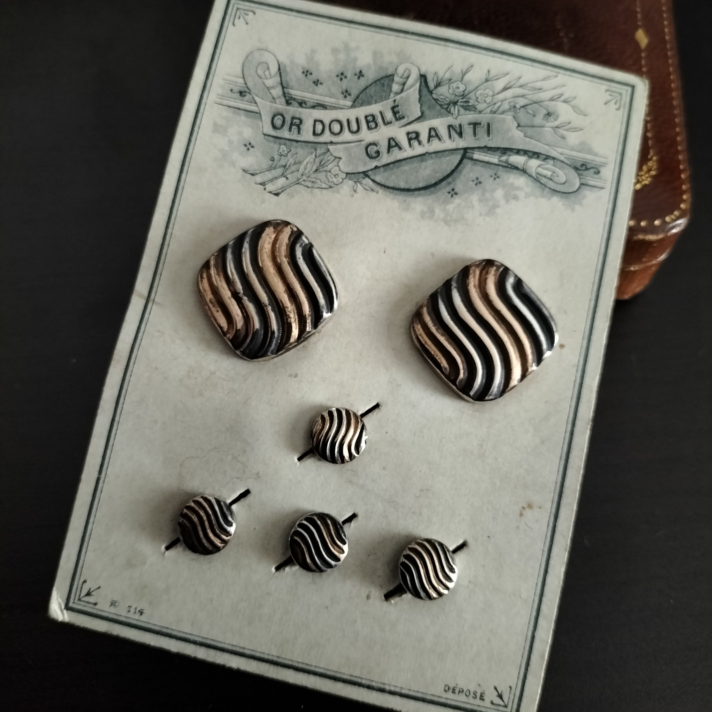 Antique Cufflinks & Studs w original card