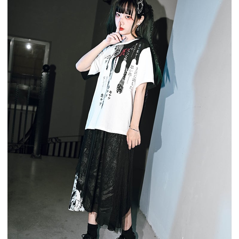 ゴスロリ通販 With U 再入荷 古怪舎 伊藤 潤二 富江 コラボ T