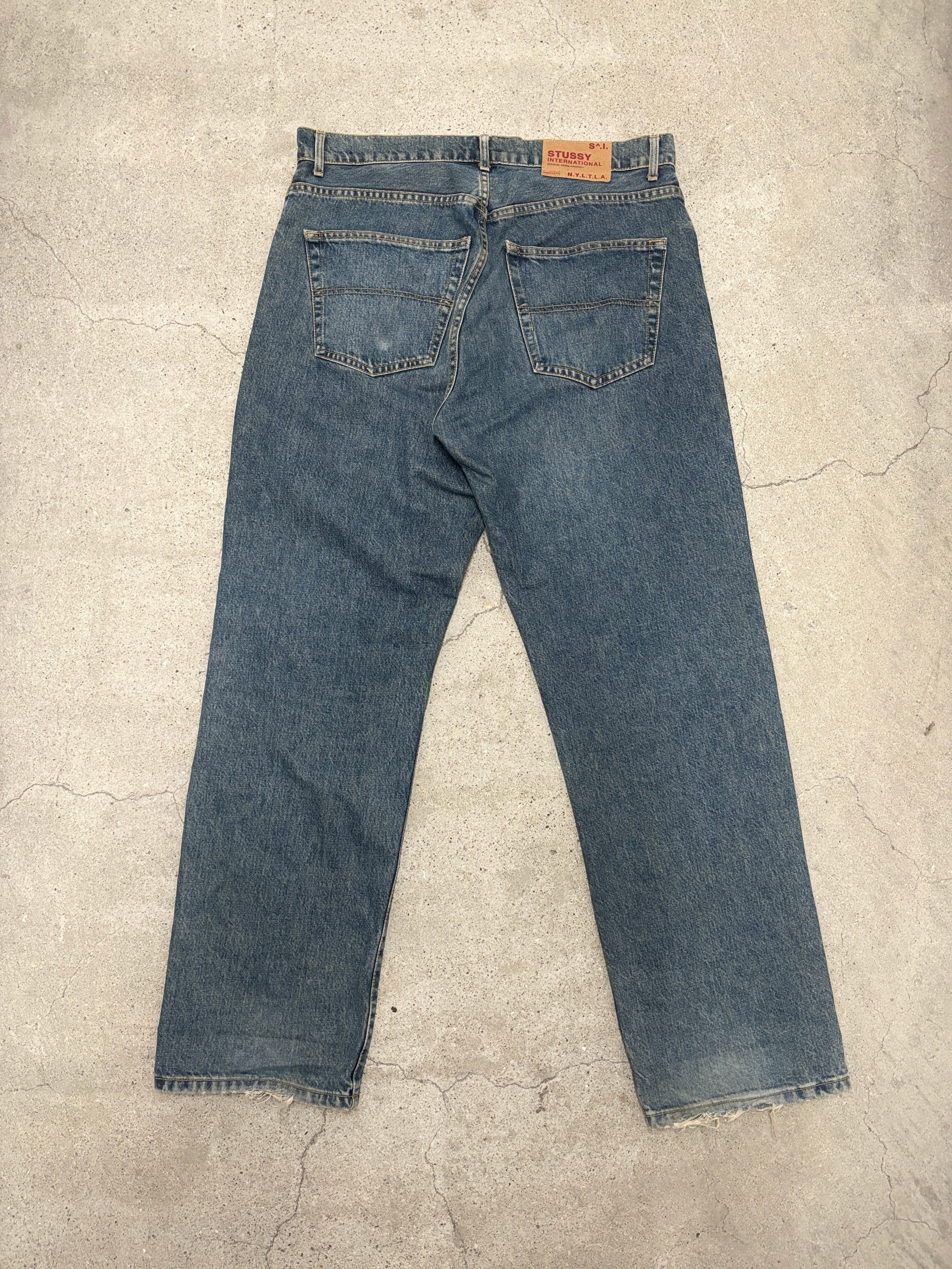 90～00s OLD STUSSY/Denim pants/USA製/W34/デニムパンツ/ストレ