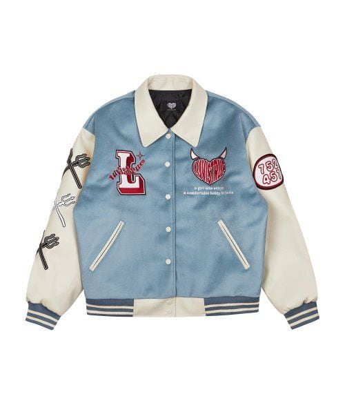 ☆NCT WISH リク 着用！！【LUVISTRUE】CH DEVIL VARSITY JACKET