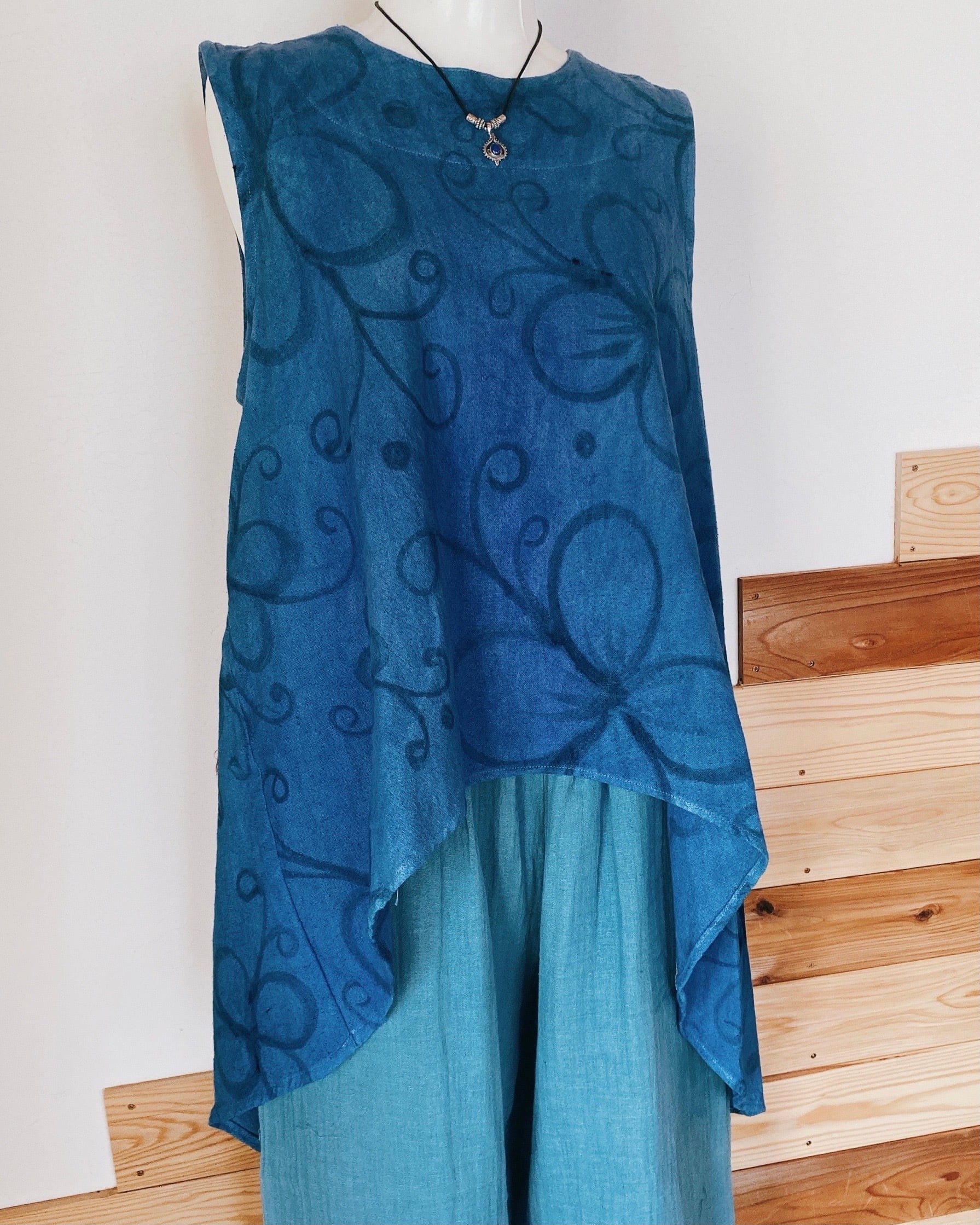 藍染チュニック- butterfly clear