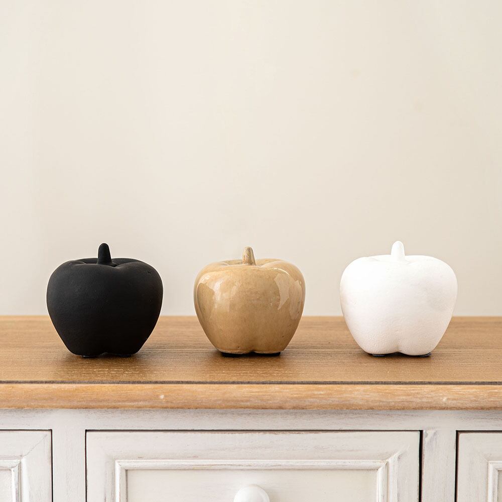 リンゴ形状の陶器オブジェ フルーツオブジェ 陶器 りんご | FIGARO