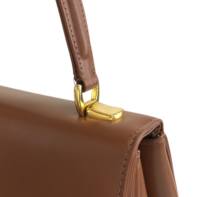 BURBERRY バーバリー ハンドバッグ ブラウン レザー トップハンドル vintage ヴィンテージ オールド 6wvw6e