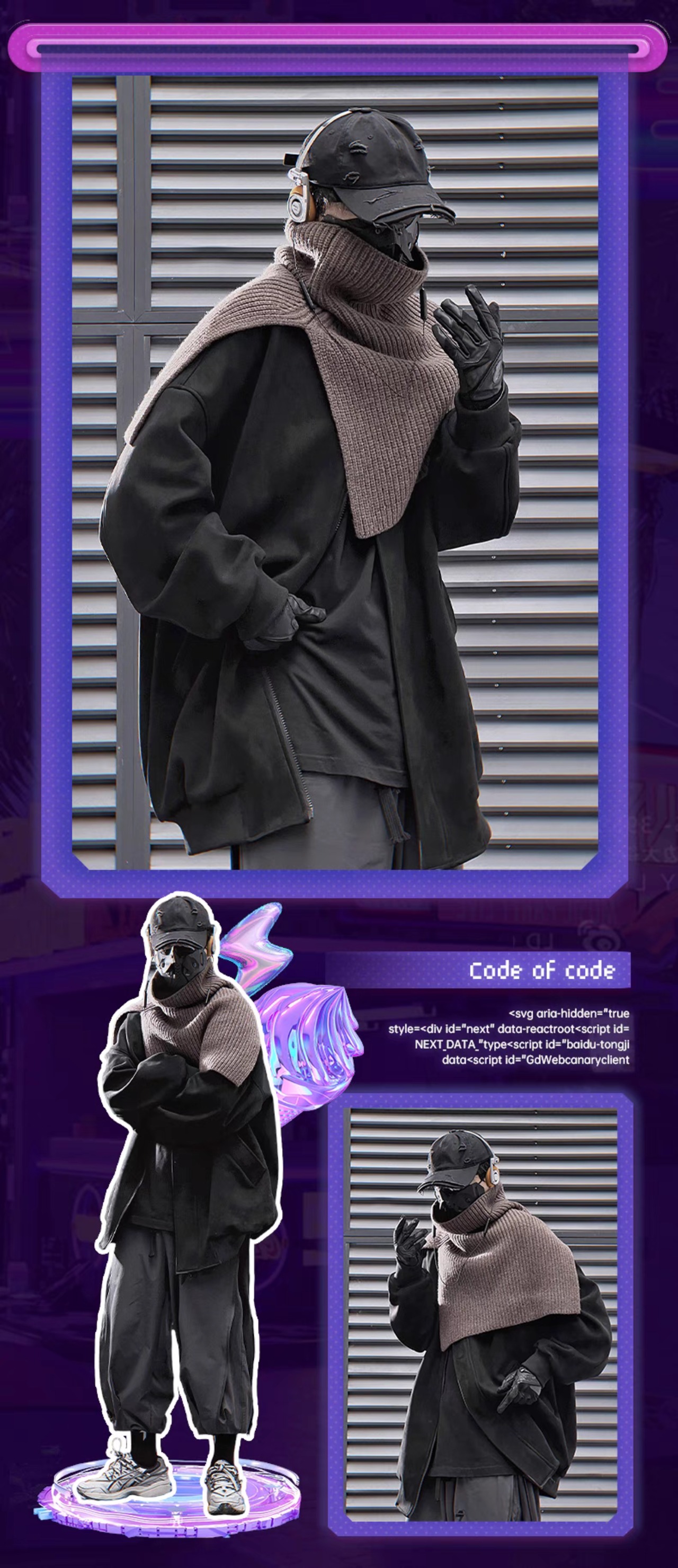 JIYEIND 24AW スカーフ付きラウンドネックカーディガン