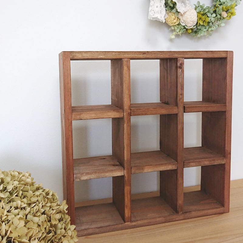 user_27bd4efe★送料無料★格子型木製飾り棚③ 格子棚 / blockshelf ブラウン / 什器 / 飾り棚＊ 【国産紀州材使用