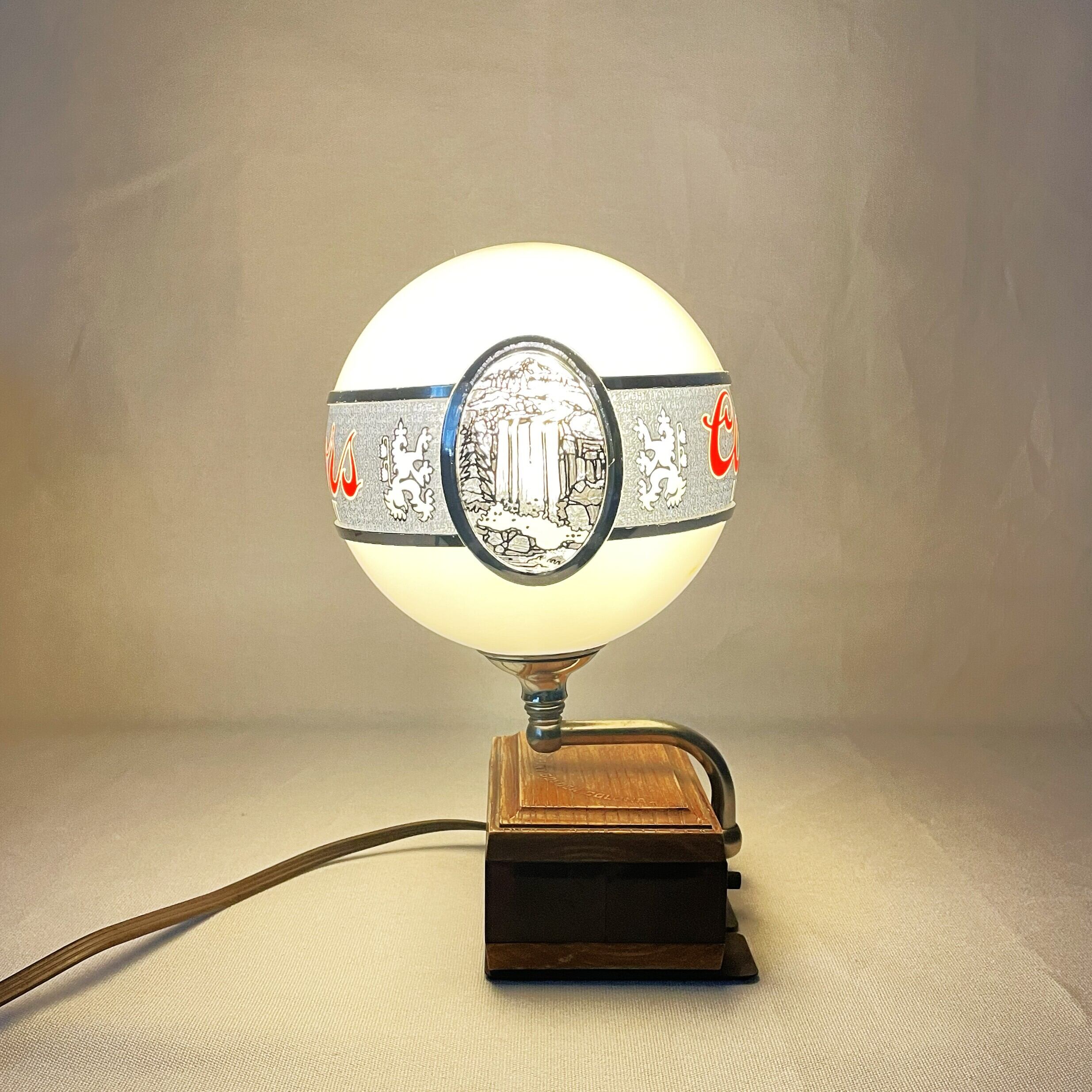 80s Coors Lighted Bar Lamp with Clock Base | YUH ANTIQUE