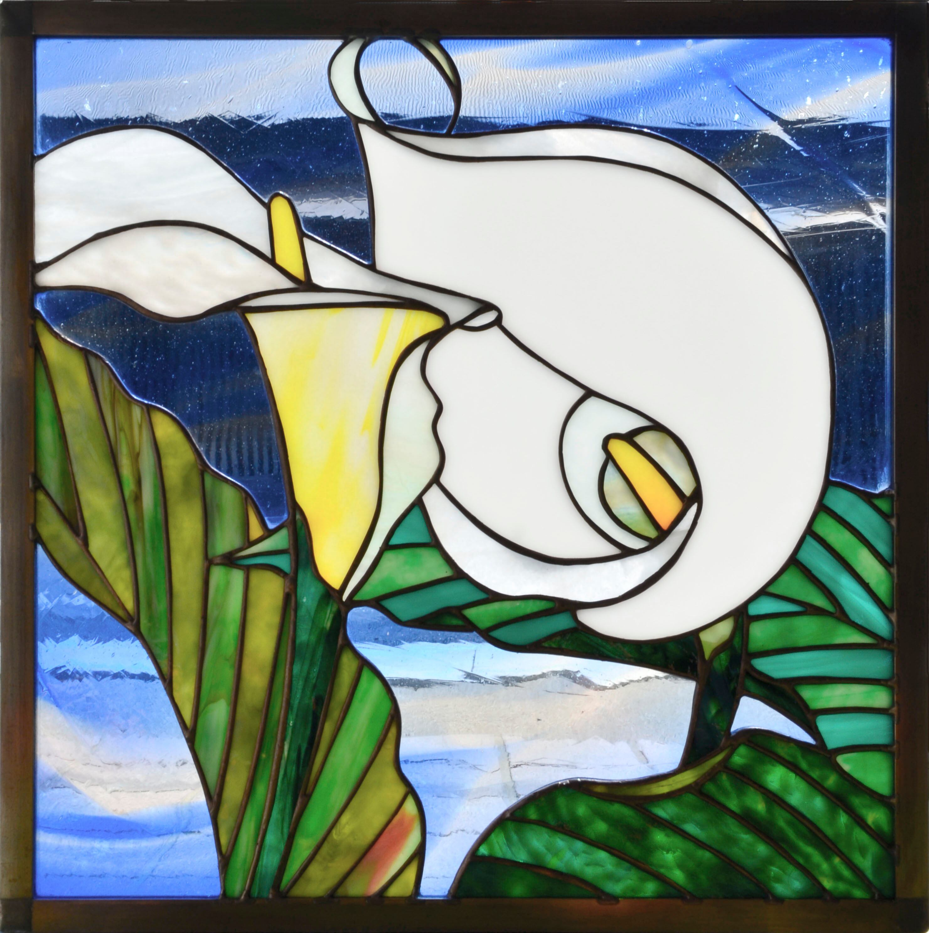 Calla・カラーのステンドグラス セミ・カスタムメイド