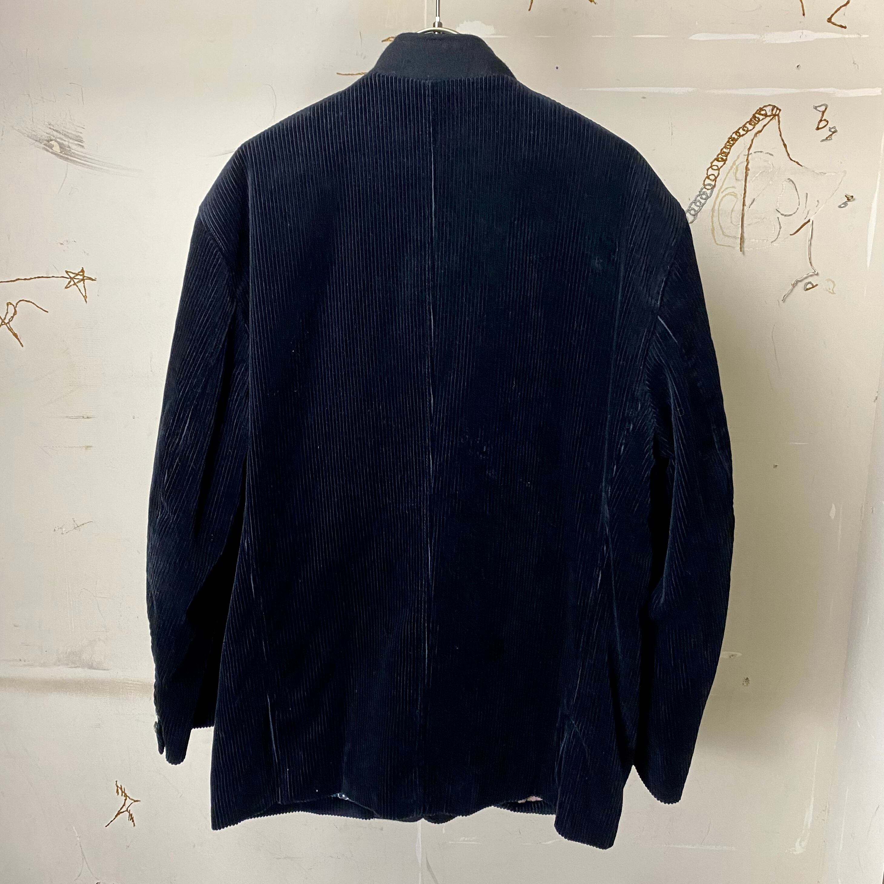 vintage KENZO JEANS black corduroy napoleon jacket | NOIR ONLINE
