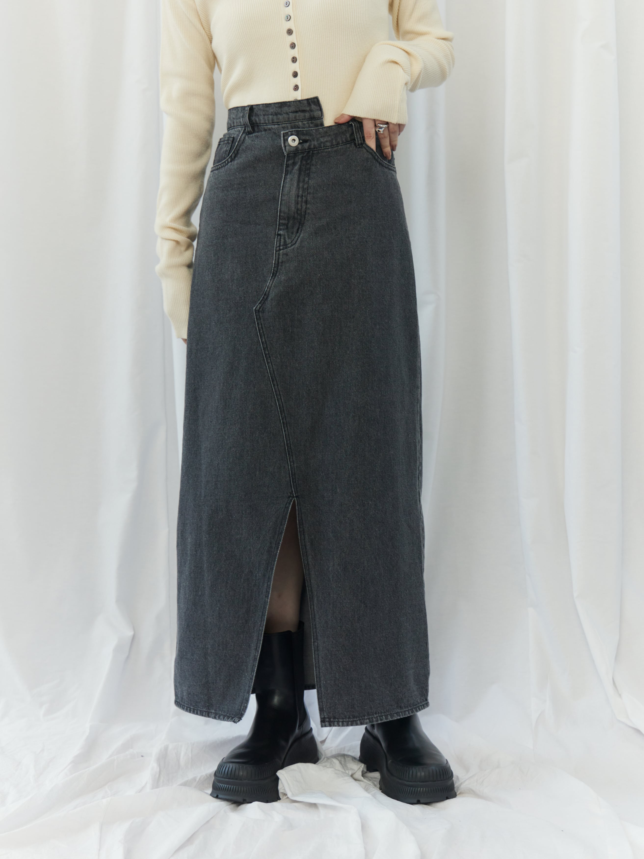 PATCHWORK REMAKE DENIM SKIRT(パッチワークリメイクデニムスカート)【5613037】