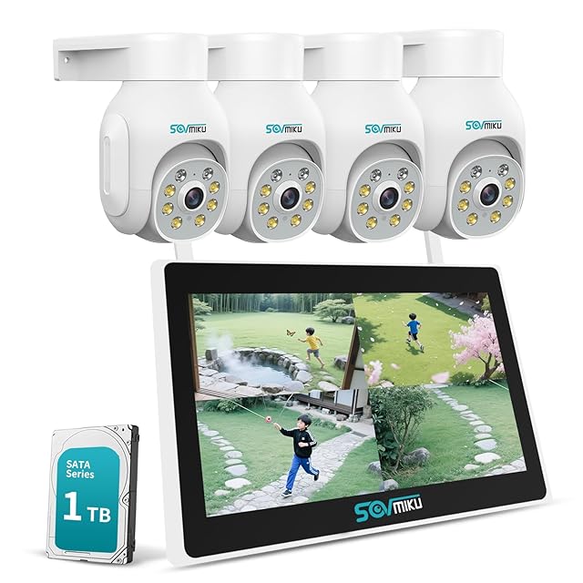 500万画素・信号強化】防犯カメラ 屋外 2台 モニター付き ワイヤレス