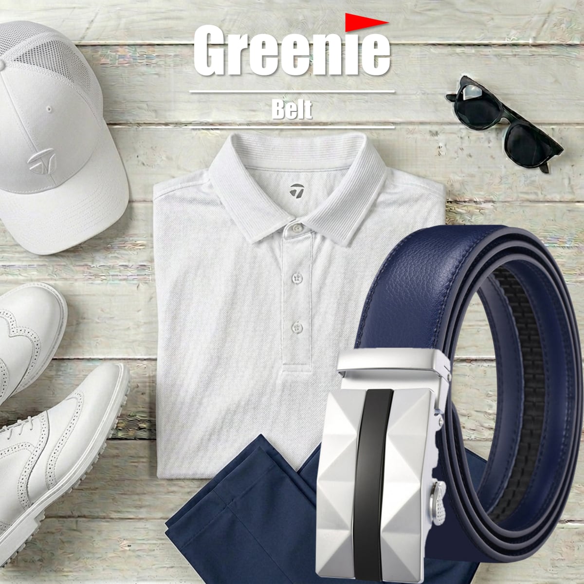 Greenie (グリーニー) ベルト ゴルフ Golf オートロック PUレザー