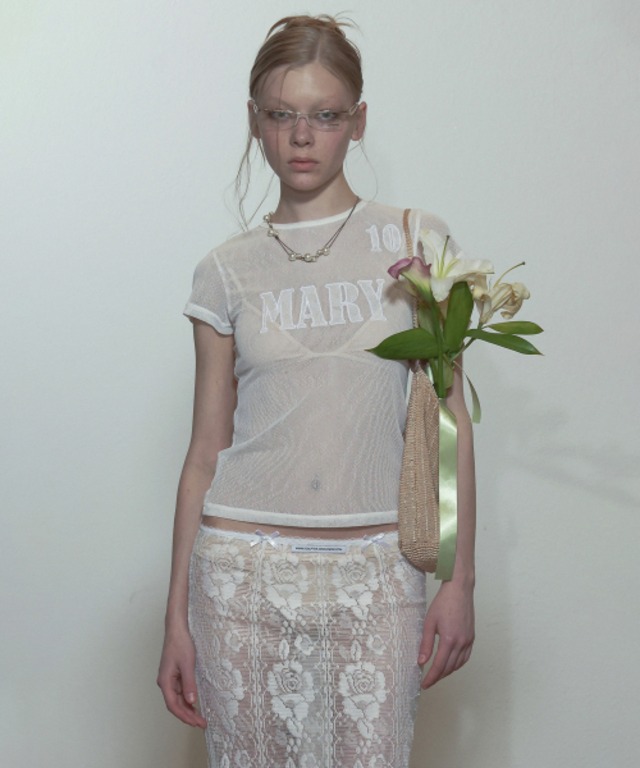 [SCULPTOR] Team Mary Mesh Tee White