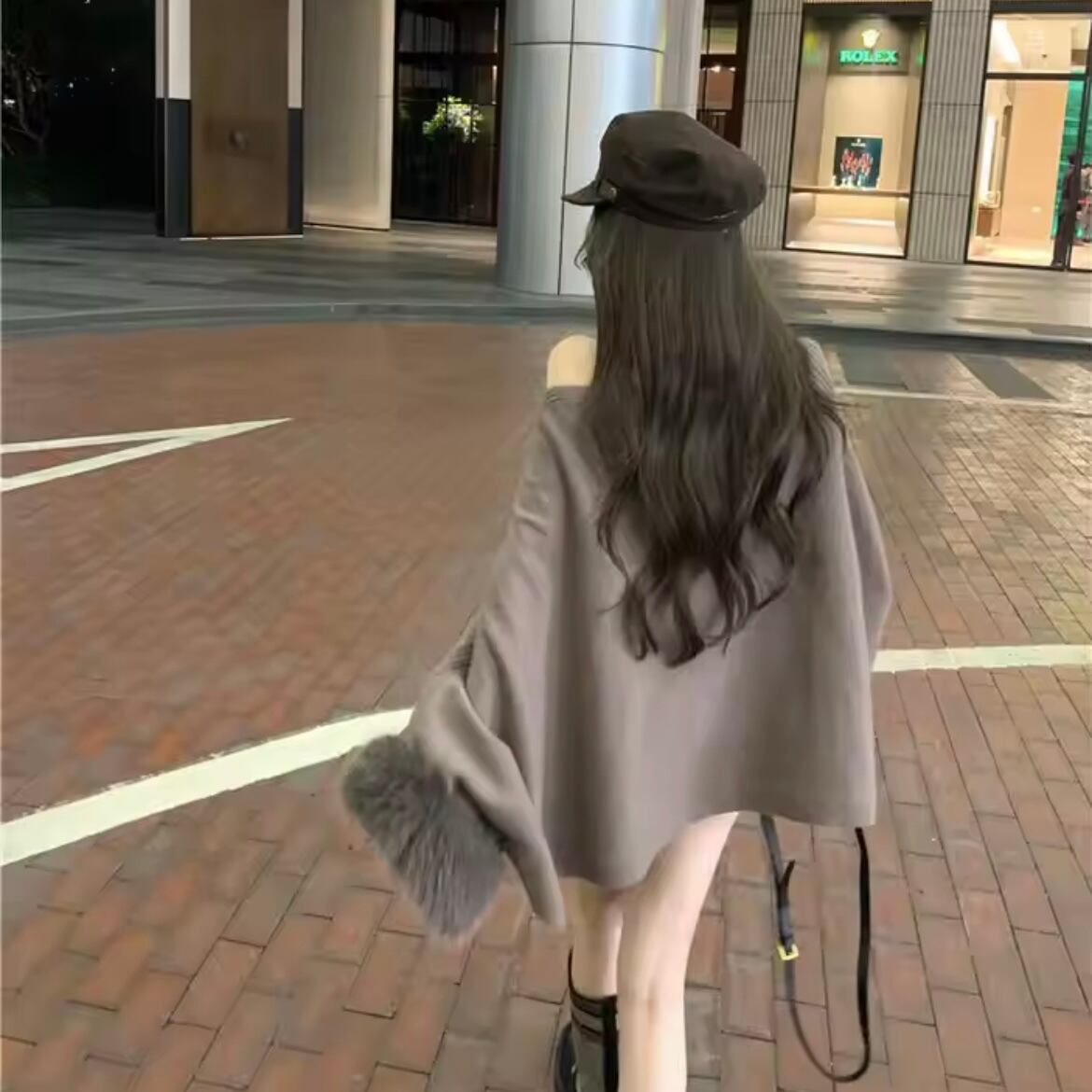 fur sleeve relax knit