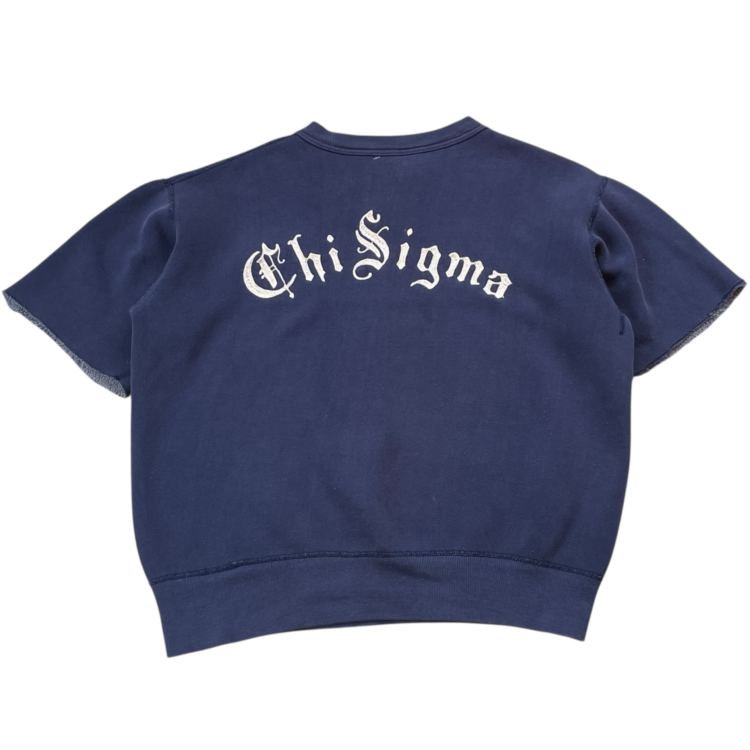 60s RUSSELL "ΧΣ" chain stitch design cut off sweat