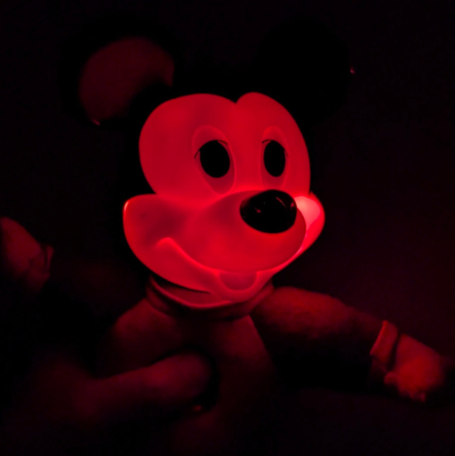 ☆VINTAGE 1990☆ 【 DISNEY / ディズニー ミッキーマウス ( Mickey Mouse ) 】Mickey Mouse Face Lights Up Bedtime doll / パジャマミッキー / ぬいぐるみ / plush toy 〚アメリカン雑貨 アメトイ〛