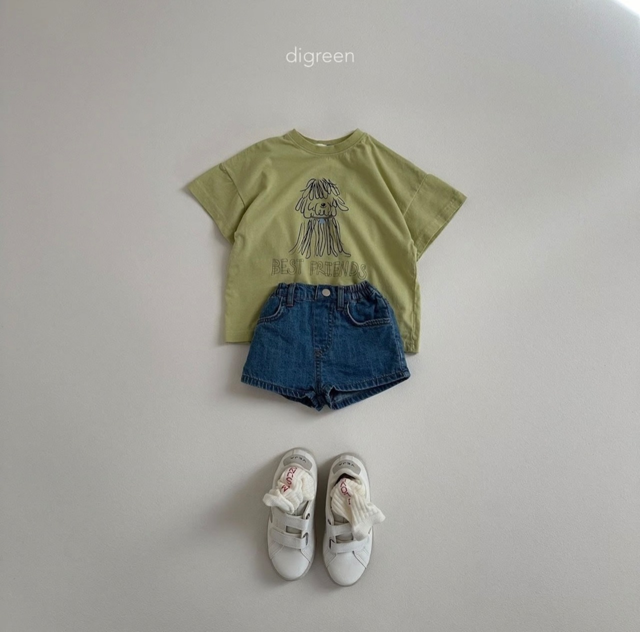 【Digreen ディグリーン】BEST FRIEND Tシャツ 85~120cm ライトグリーン 240516 - 4