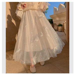 【MumuIns 】 新作三重ガーゼプリンセス羽柄スカート　A0467