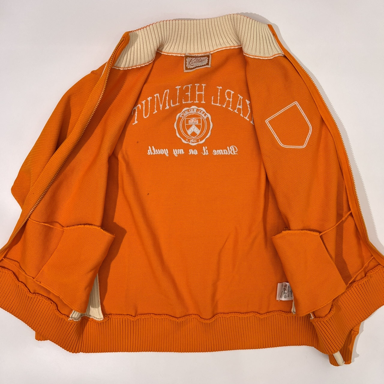 Karl Helmut カールヘルム ワッペン ジップアップ トラックジャケット M/オレンジ