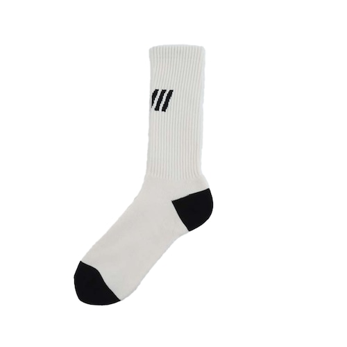 GINRHYMES/"TRIPLE SLASH"SOCKS/WHITE GINRHYMES/"TRIPLE SLASH"SOCKS/WHITE