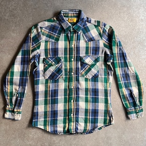1990s Work Sport L/S Western Flannel Shirt M Made in USA