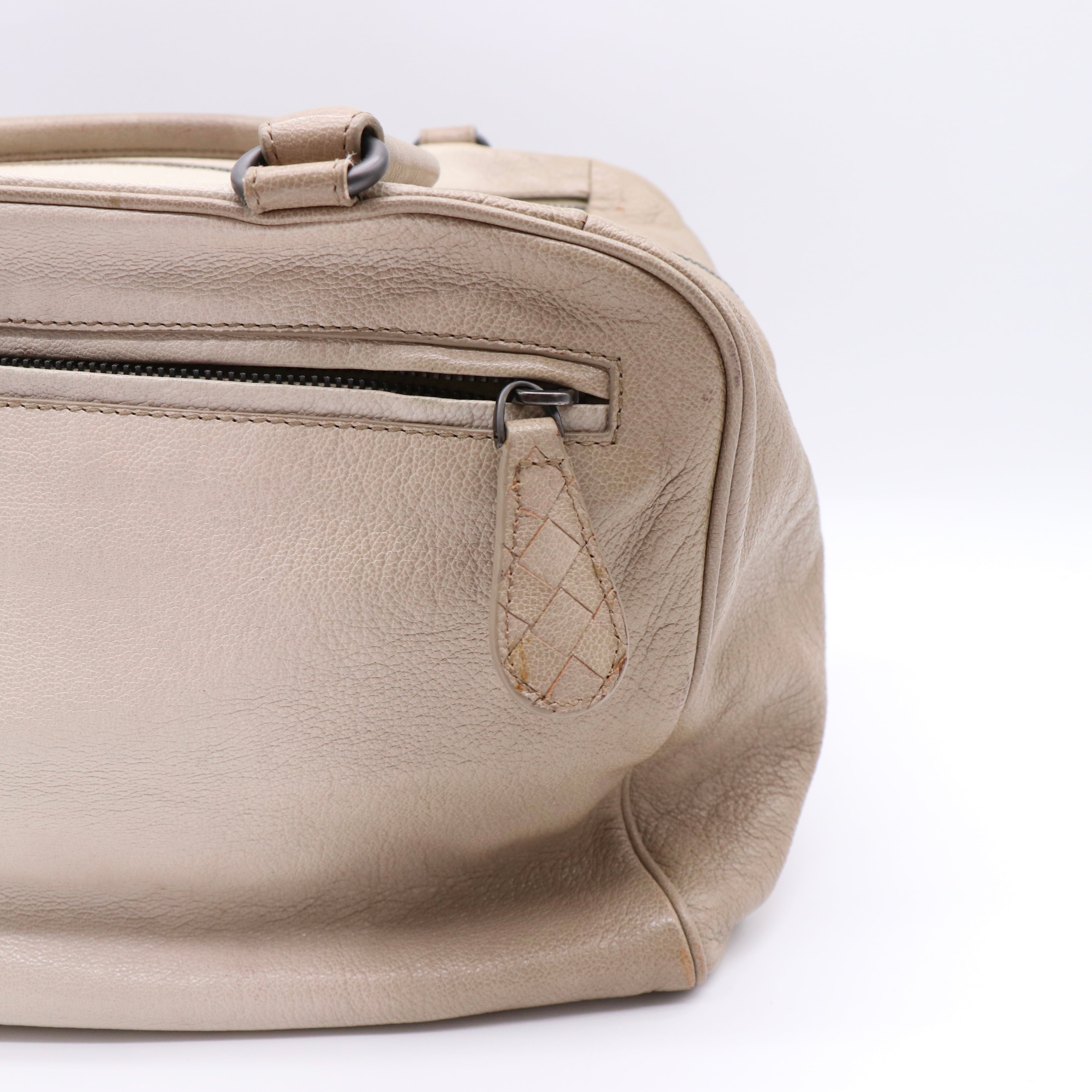 ボッテガヴェネタ ミニボストン ハンドバッグ ベージュ グラデーション レザー Bottega Veneta イントレチャート グラデーションボストンバッグ