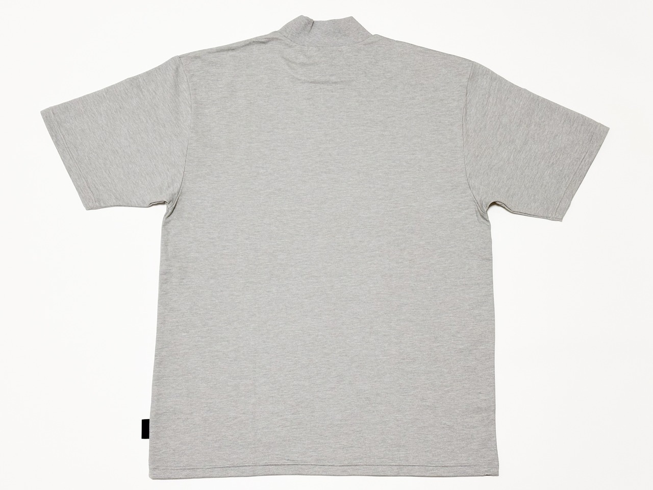NECK NEEDLE S/S MOCK NECK GRAY