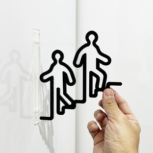 ツケレルン（1Wayピクトサイン）軽量 アクリル 突き出し 看板 （階段サイン）1way-0107