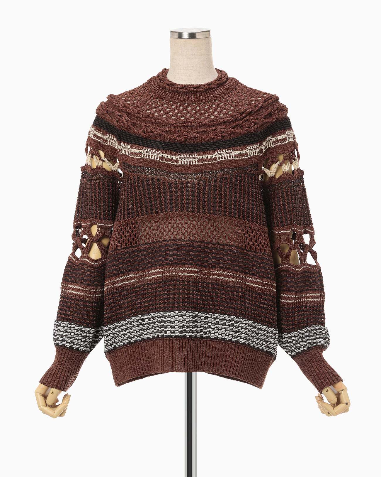 Mame Kurogouchi】Bamboo Basket Pattern Knitted Top MM23SS-KN036 