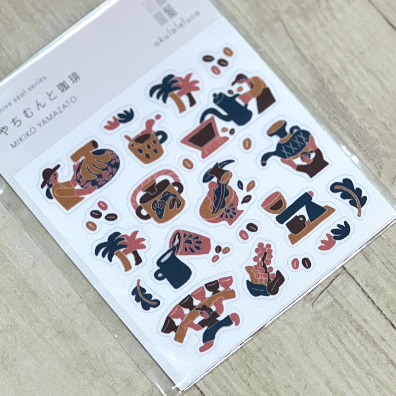 LETTER STAND lolo　アーカイブシール　やちむんと珈琲