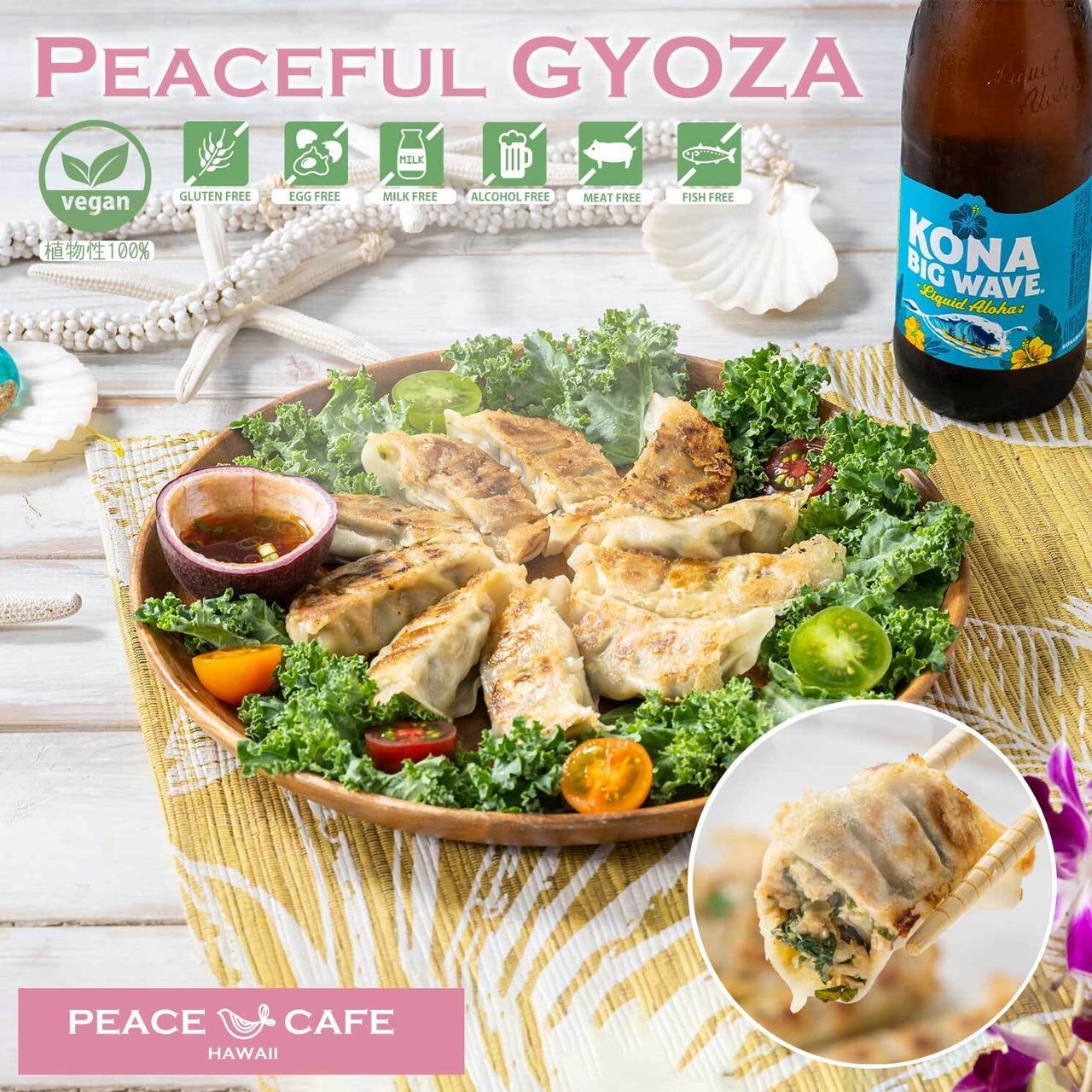 PEACE CAFE HAWAII ピースカフェハワイ  PEACEFUL GYOZA（ピースフル 餃子）ギフトパック プラントベース＆ヴィーガン 18個入×2箱
