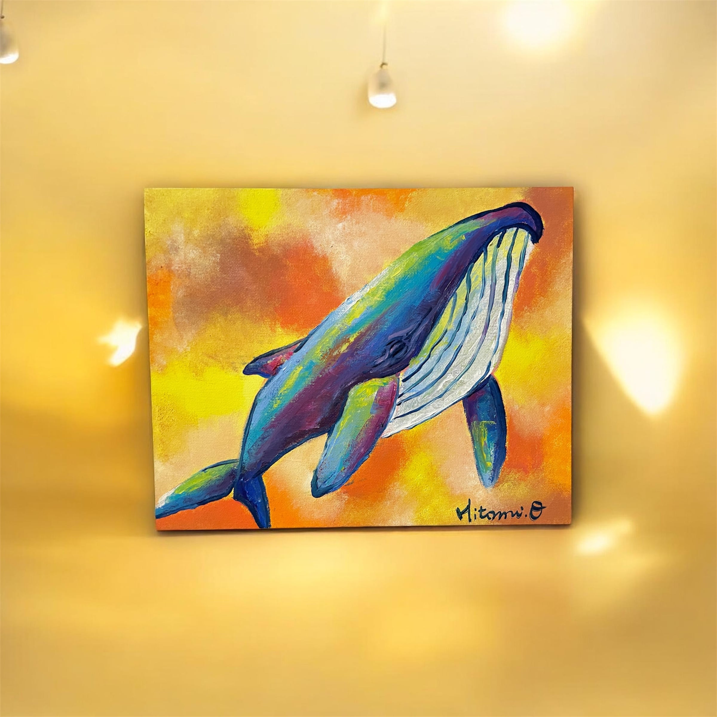 A-174/24】動物画 ウサギ 絵画 キャンバス 真作 インテリア 作品証明