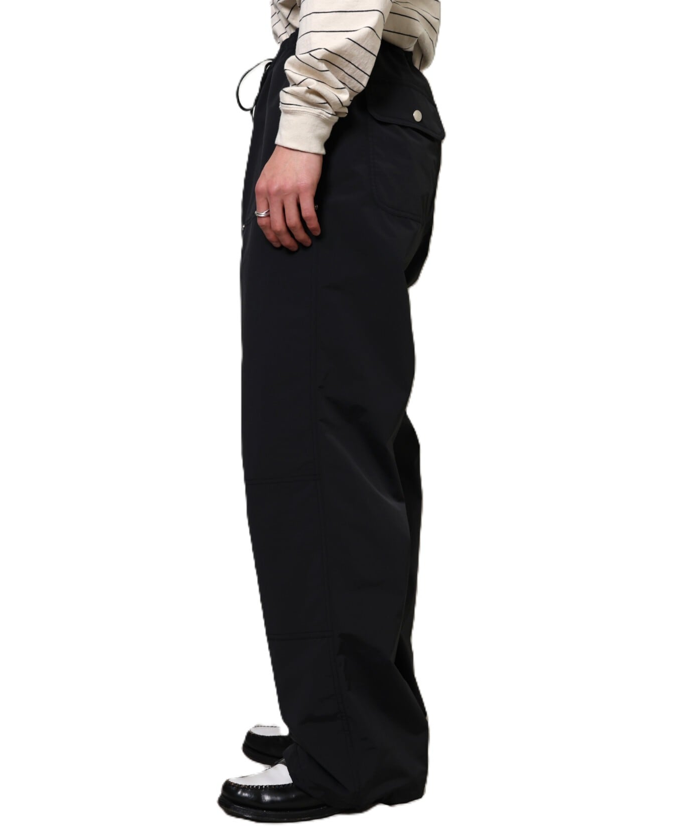 UNUSED / UW1193 DOUBLE KNEE NYLON PANTS (BLACK) | AfterSchool