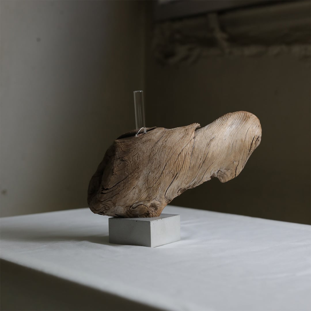 saisei (再生) driftwood flower vase cement 無塗装 | FREEPARK
