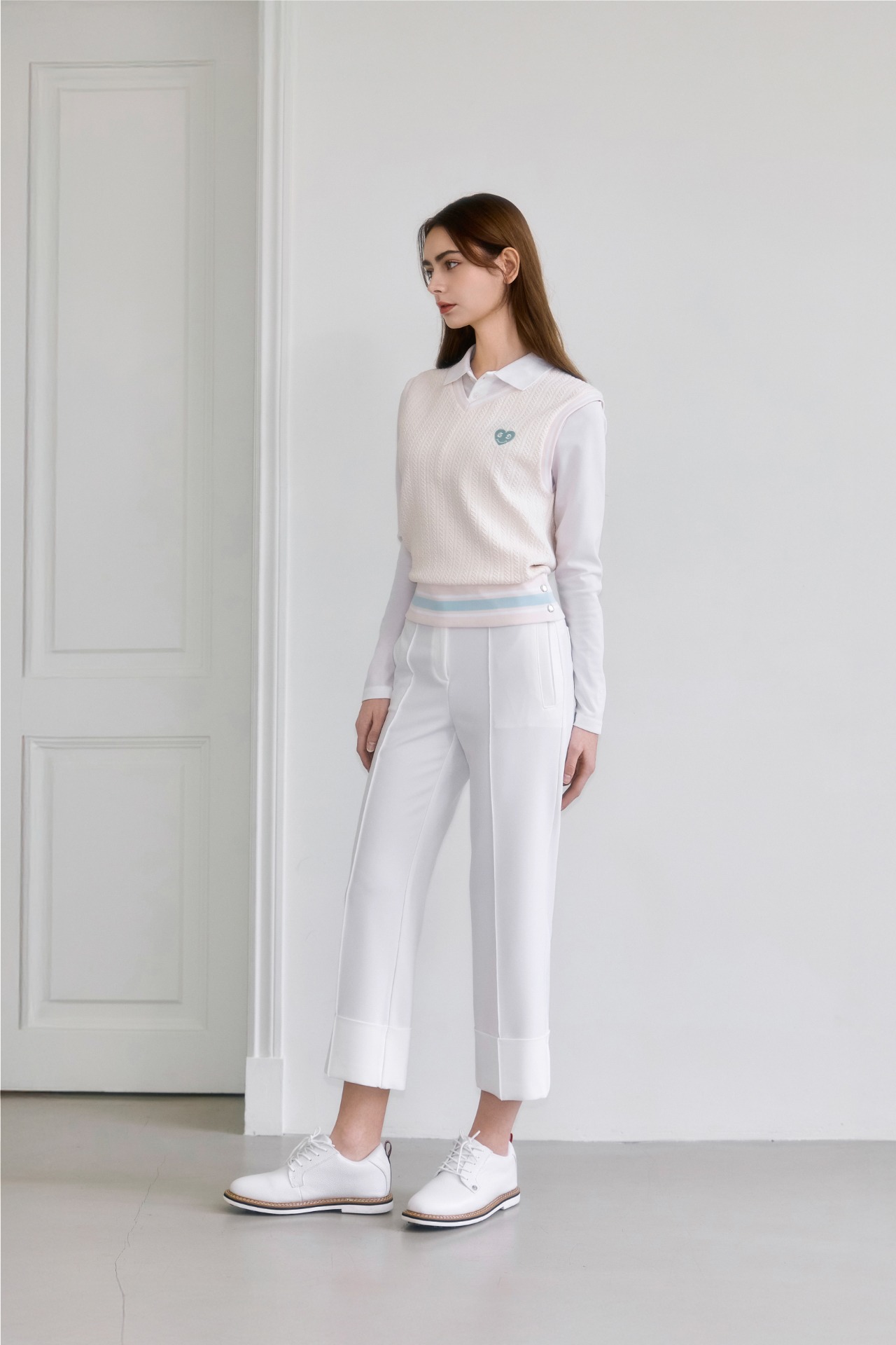 GOXO ゴーエックスオー レタリングウーマンフィットカブラパンツ ホワイト