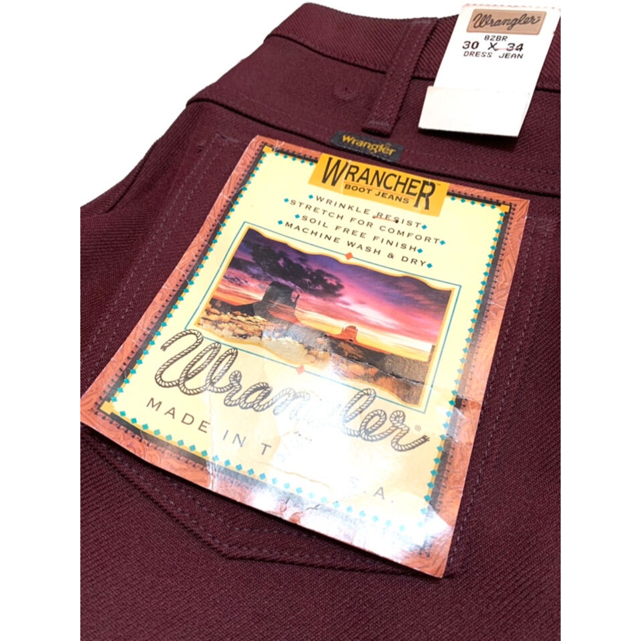 90s "DEADSTOCK" Wrangler WRANCHER 82BR MADE IN USA  Size W30L34