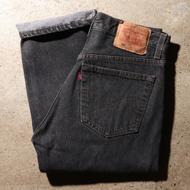 美品 31×32 Levi’s 501 先染め USA ブラックデニムパンツ リーバイス