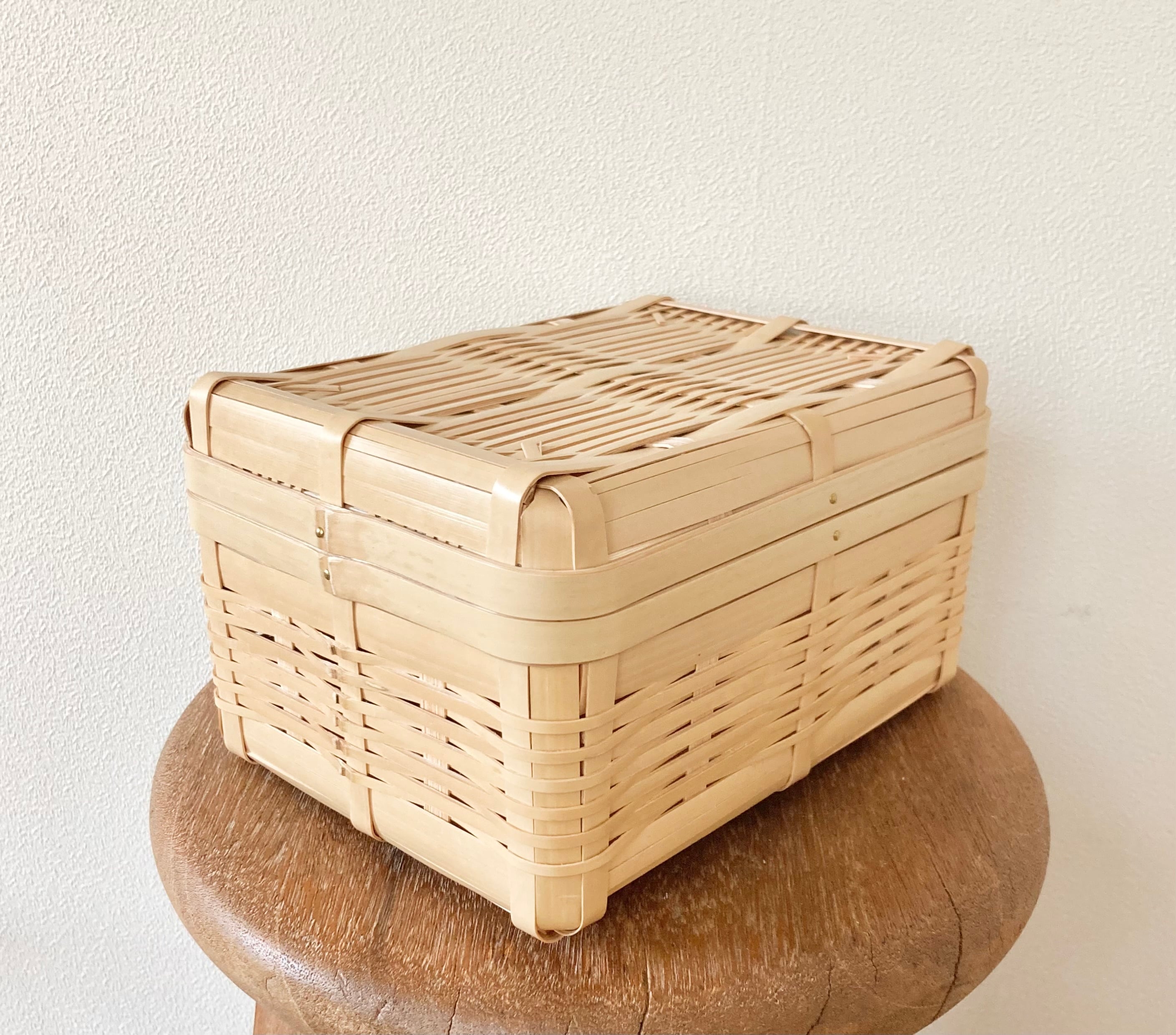 竹製角型バスケット【特大（蓋つき）】 | 竹かごの店 かご屋 by 有製咲処