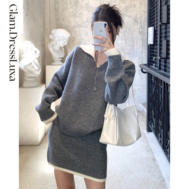 Contrast Collar Knit Setup_ST380