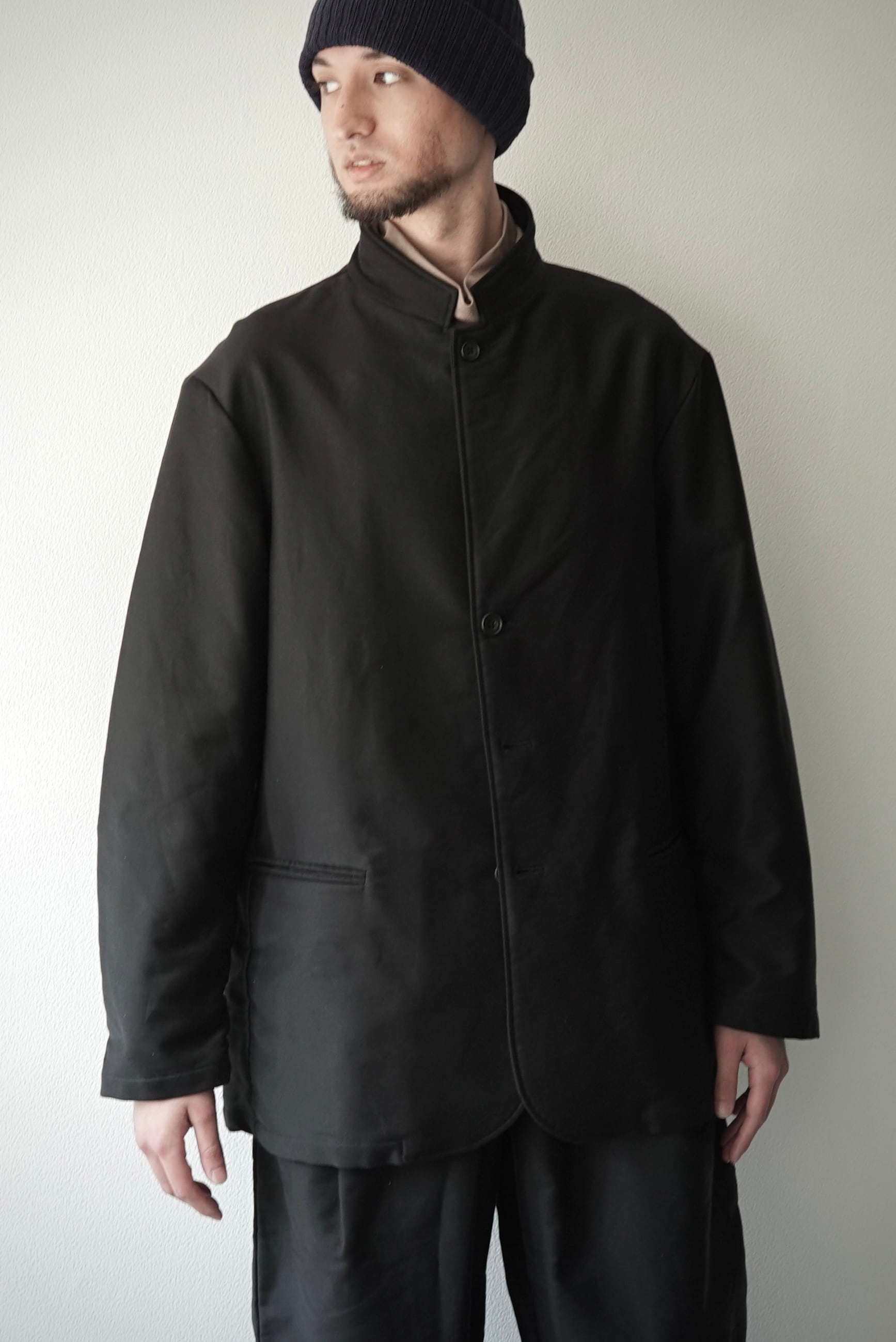 COLINA カジュアルジャケット メンズ Cotton/Silk Mole Skin / Classic Jacket (Brushed_BLACK) | C O L I N A